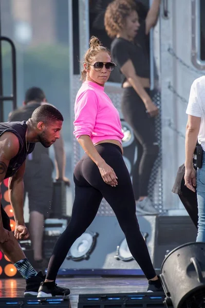 Jennifer Lopez Się Celebrity Candids Long Island City Czerwca 2017 Zdjęcie Stockowe