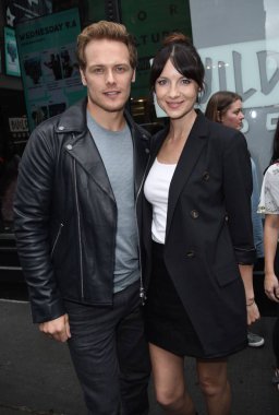 Sam Heughan, Caitriona Balfe, dışarı Outlander teşvik ve hakkında Celebrity candids için-Wed, New York, NY 6 Eylül 2017. Fotoğraf: Derek Storm/Everett Collection