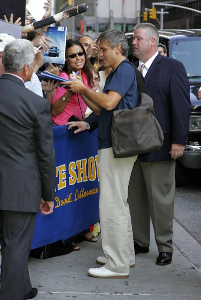 George Clooney Son Arrivée Late Show Avec David Letterman Sullivan — Photo