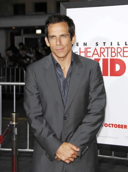 Ben Stiller Chegadas Para Premiere Heartbreak Kid Mann Village Theatre — Fotografia de Stock