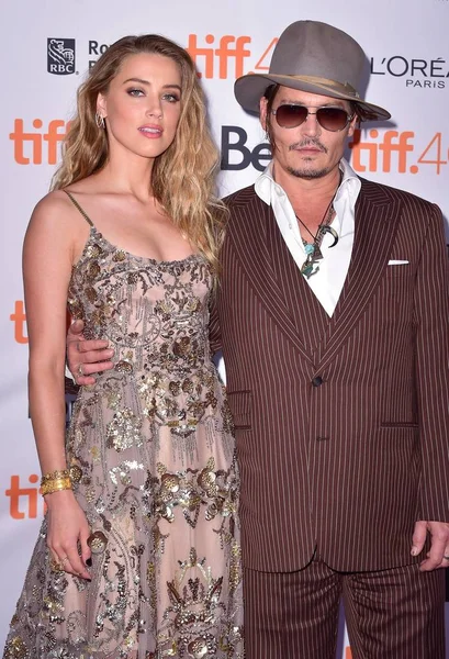 Amber Heard Johnny Depp Arrivals Danish Girl Premiere Toronto International — Stock Photo, Image