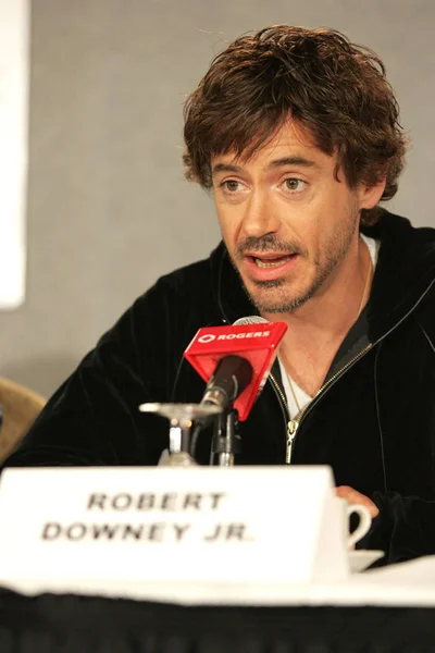 Robert Downey Voor Kiss Kiss Bang Bang Press Conference Sutton — Stockfoto