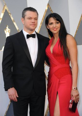 Matt Damon, Luciana Barroso gelen gelen 88Th Akademi Ödülleri Oscars 2016-gelenler 2, Dolby Theatre Hollywood ve Highland Center, Los Angeles, CA Şubat 28, 2016. Fotoğraf: Elizabeth Goodenough/Everett Collection