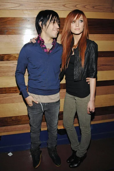 Pete Wentz, Ashle Simpson at arrivals for Caribou Iced Coffee Ashlee Simpson Party, Marquee night club, New York, NY, February 26, 2008. Photo by: Slaven Vlasic/Everett Collection