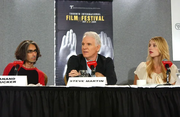 Anand Tucker Steve Martin Claire Danes Presskonferensen För Shopgirl Toronto — Stockfoto