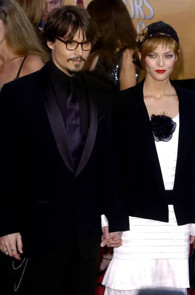 Johnny Depp Vanessa Paradis Arrivals 11Th Annual Screen Actors Guild — Foto de Stock