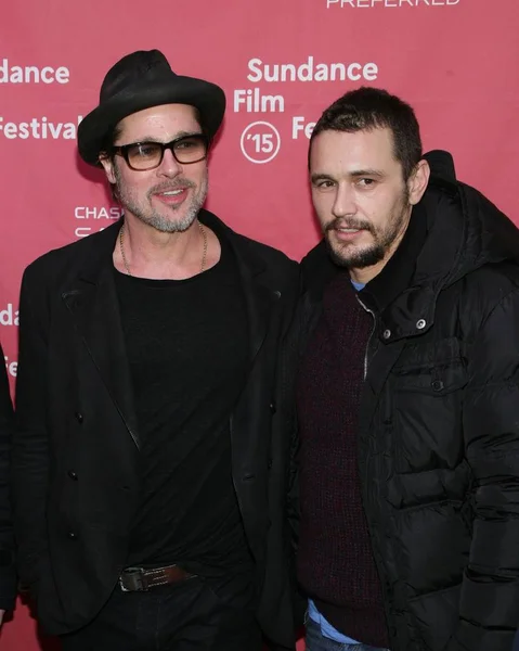 Brad Pitt James Franco Agli Arrivi True Story Premiere Sundance — Foto Stock