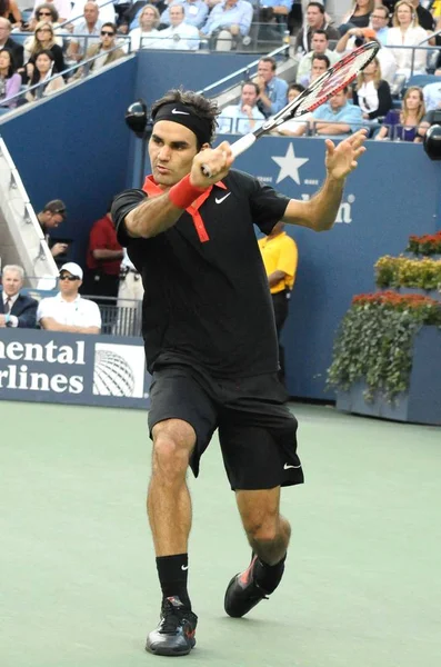 Roger Federer Partecipa Torneo Tennis Finale Maschile Open 2009 Usta — Foto Stock