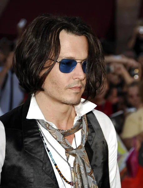 Johnny Depp Bij Aankomsten Voor Première Van Pirates Caribbean World — Stockfoto