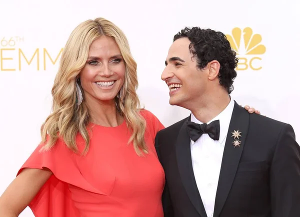 Heidi Klum Zac Posen Arrivals 66Th Primetime Emmy Awards 2014 — Fotografia de Stock