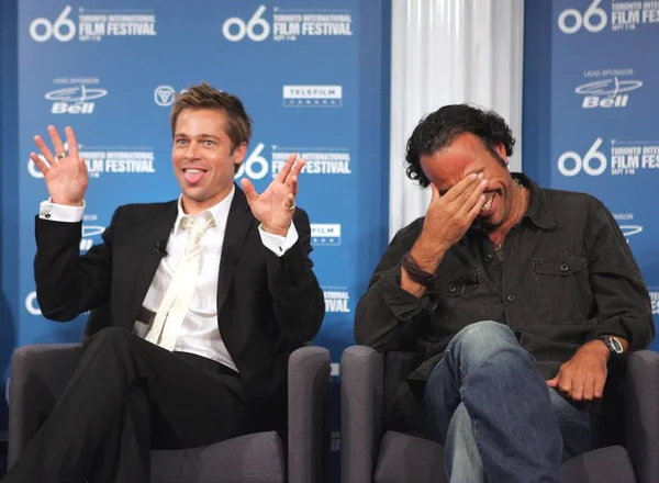 Brad Pitt Alejandro Gonzalez Inarritu Press Conference Babel Press Conference — Stock Photo, Image