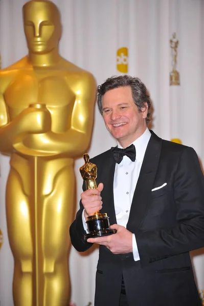 Colin Firth Best Performance Actor Leading Role King Speech Press — стоковое фото