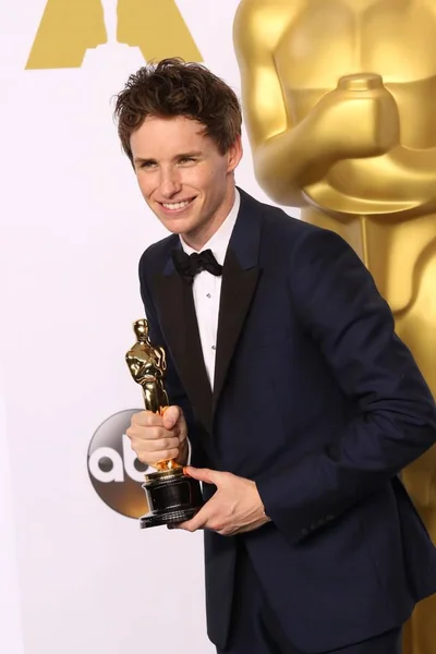 Эдди Редмэйн Пресс Зале Церемонии Вручения Премии Оскар 2015 Пресс — стоковое фото