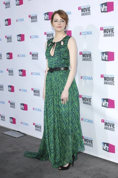 Emma Stone Vestindo Vestido Jason Chegadas Para 17Th Annual Critics — Fotografia de Stock