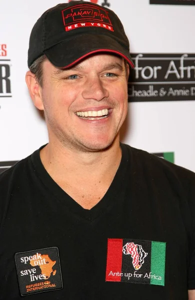 Matt Damon Atendimento Para 2010 Ante Africa Celebrity Charity Poker — Fotografia de Stock