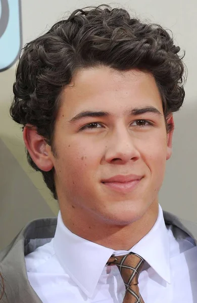 Nick Jonas Při Příjezdu Camp Rock Finále Jam Premiere Alenka — Stock fotografie