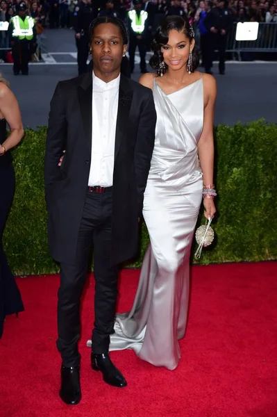 Asap Rocky Chanel Iman Vistiendo Vestido Topshop Las Llegadas Para —  Fotos de Stock