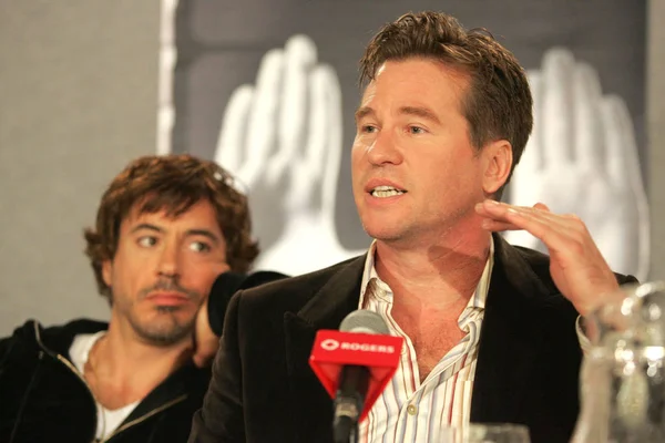 Robert Downey Val Kilmer Uvnitř Pro Polibek Kiss Bang Bang — Stock fotografie