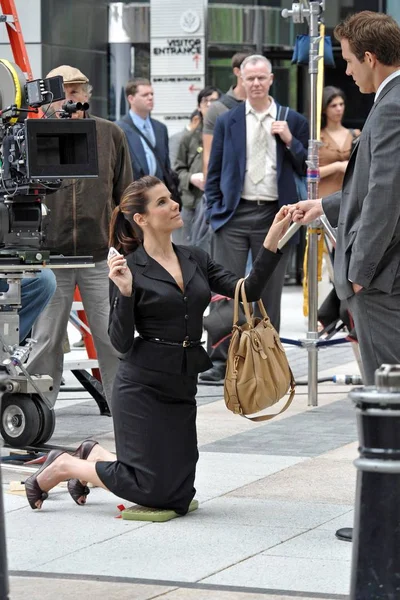 Sandra Bullock Ryan Reynolds Helyét Javaslat Filmek New Yorkban Manhattan — Stock Fotó