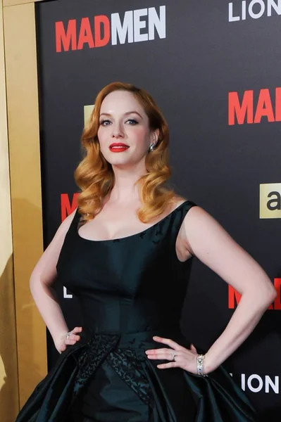 Christina Hendricks Arrivals Mad Men Amc Present Black Red Ball — стоковое фото