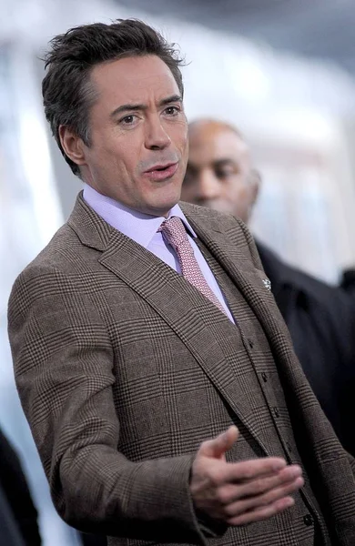 Robert Downey Bij Aankomsten Voor Sherlock Holmes Premiere Alice Tully — Stockfoto