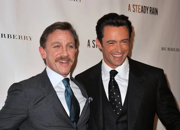 Daniel Craig Hugh Jackman Conferencia Prensa Steady Rain Press Conference — Foto de Stock