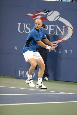 Andre Agassi ABD Açık Tenis Turnuvası, Arthur Ashe Stadyumu, Flushing, Ny, Çarşamba, Eylül 07, 2005 için içinde. Fotoğraf: Rob Rich / Everett Koleksiyonu