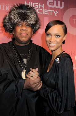 Andre Leon Talley, Tyra Banks at arrivals for THE CW: WELCOME TO REALITY Network Premieres Party, Simyone Lounge, New York, NY February 23, 2010. Photo By: Rob Rich/Everett Collection clipart