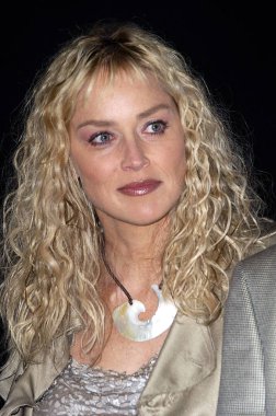 Sharon Stone basın toplantısında şimdi birlikte gel Katrina Kasırgası yararı kayıt
