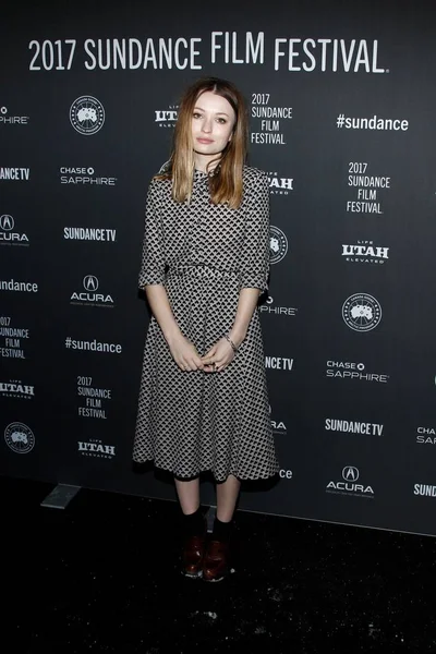 Emily Browning Chegadas Para Golden Exits Premiere Sundance Film Festival — Fotografia de Stock