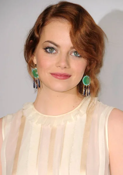 Emma Stone Wearing Irene Neuwirth Earrings Arrivals 15Th Annual Hollywood — Stock Photo, Image