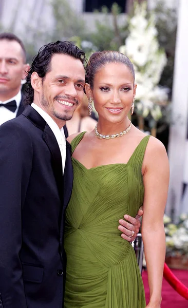 Marc Anthony Jennifer Lopez Wearing Vintage Jean Desses Arrivals Oscars — Stock Photo, Image