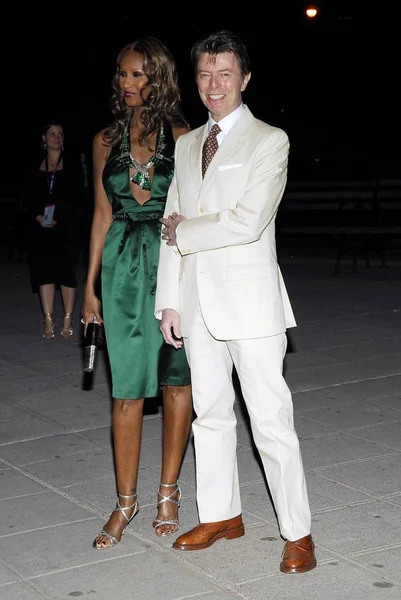 Iman David Bowie Las Llegadas Para Vanity Fair Party Para — Foto de Stock