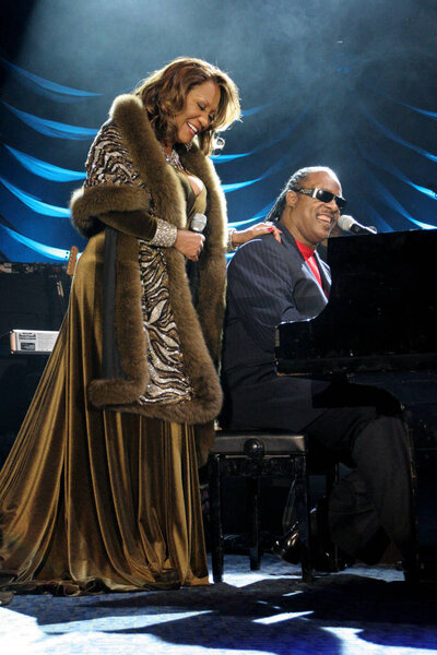 Patti Labelle, Stevie Wonder at arrivals for Angel Ball Benefit for G&P Foundation for Cancer Research, New York Marriott Marquis Hotel, New York, NY,  November 14, 2005. Photo by: Rob Rich/Everett Collection