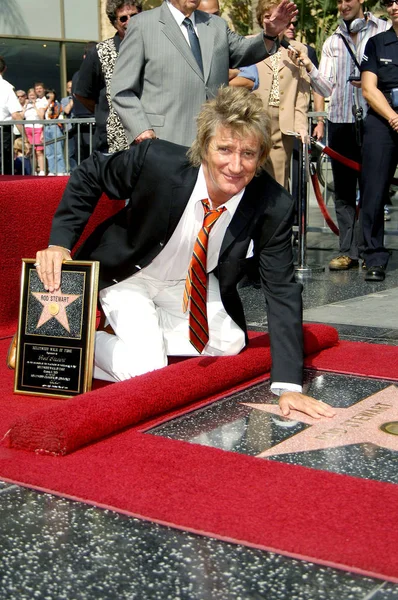 Rod Stewart Indukciós Ünnepségen Star Hollywood Walk Fame Rod Stewart — Stock Fotó