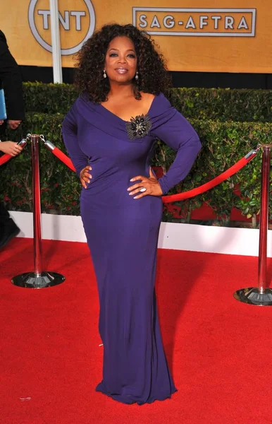 Oprah Winfrey Badgley Mischka Elbisesi Giyiyor Yıllık Screen Actors Guild — Stok fotoğraf