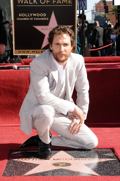 Matthew Mcconaughey Cerimônia Indução Star Hollywood Walk Fame Para Matthew — Fotografia de Stock