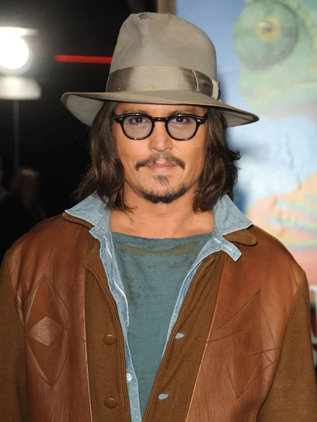 Johnny Depp Sosit Rango Premiere Village Theatre Din Westwood Los — Fotografie, imagine de stoc