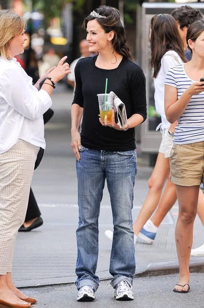 Jennifer Garner Camina Película Arthur Ambientada Iglesia San Bartolomé Para — Foto de Stock