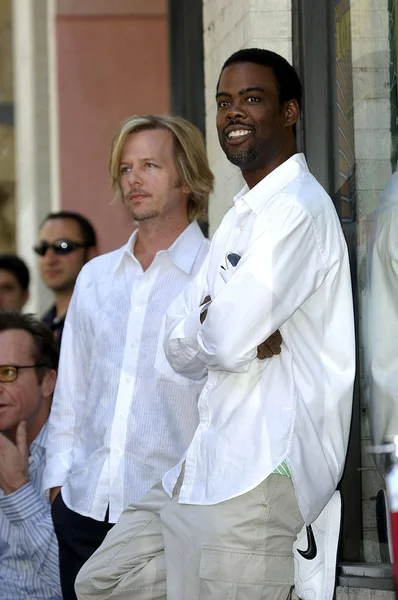 David Spade Chris Rock Sajtótájékoztatón Hollywood Walk Fame Star Ünnepség — Stock Fotó