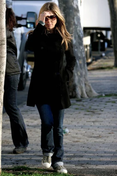 Jennifer Aniston Için Yerde Jennifer Aniston Set Baster Williamsburg Brooklyn — Stok fotoğraf