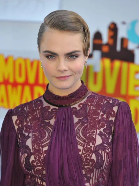 Cara Delevingne Arrivals Mtv Movie Awards 2015 Arrival Nokia Theatre — Stok Foto