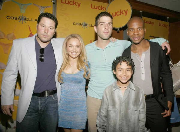 Greg Grunberg Hayden Panettiere Zachary Quinto Noah Gray Cabey Leonard — Stock Photo, Image