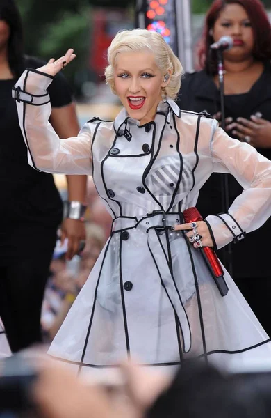 Christina Aguilera Christina Aguilera Midtown Manhattan New York Haziran 2010 - Stok İmaj