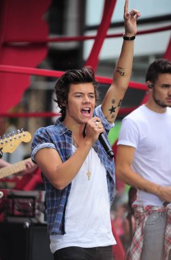 Harry Styles One Direction ile Nbc Today Show Konseri için sahnede, Rockefeller Plaza, New York, Ny Ağustos 23, 2013. Fotoğraf: Gregorio T. Binuya / Everett Koleksiyonu