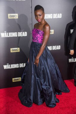 Danai Gurira (Oscar de la Renta elbisesi giyiyor) The Walking Dead Sezon Altı Prömiyeri için gelenler, Madison Square Garden, New York, Ny Ekim 9, 2015. Fotoğraf: Steven Ferdman / Everett Koleksiyonu