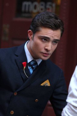 Ed Westwick Soho Gossip Girl Sezon Üç Çekim için yerde, Manhattan şehir merkezi, New York, Ny Temmuz 9, 2009. Fotoğraf: Frank Loblondo / Everett Koleksiyonu