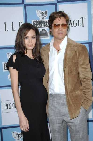 Angelina Jolie Brad Pitt Arrivals Independent Spirit Awards Santa Monica — Foto de Stock