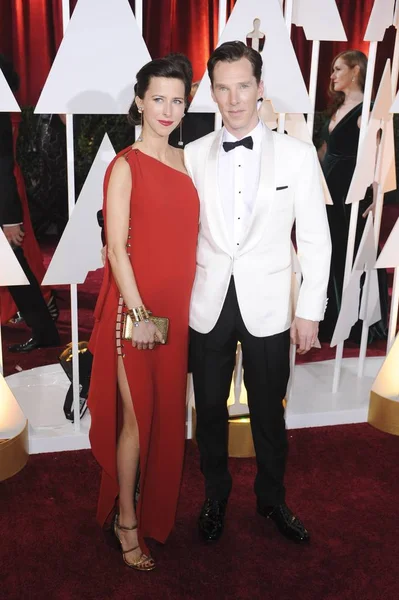 Benedict Cumberbatch Sophie Hunter Por 87Th Academy Awards Oscars 2015 — Fotografia de Stock