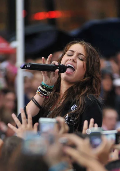 Miley Cyrus Palco Para Nbc Today Show Concert Miley Cyrus — Fotografia de Stock
